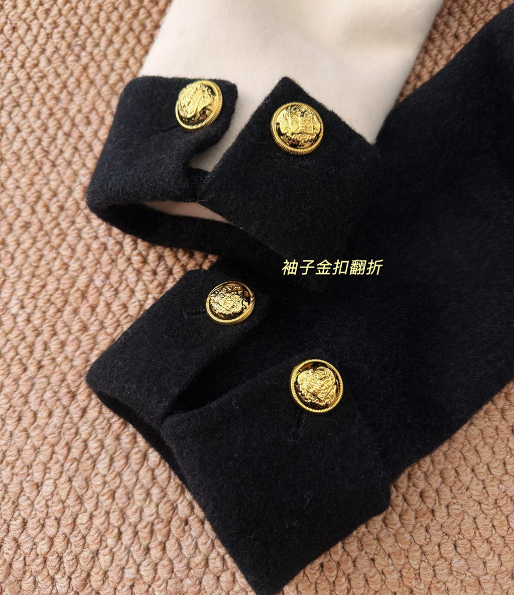 Chanel Custom Metal Button Double-Faced Cashmere Jacket