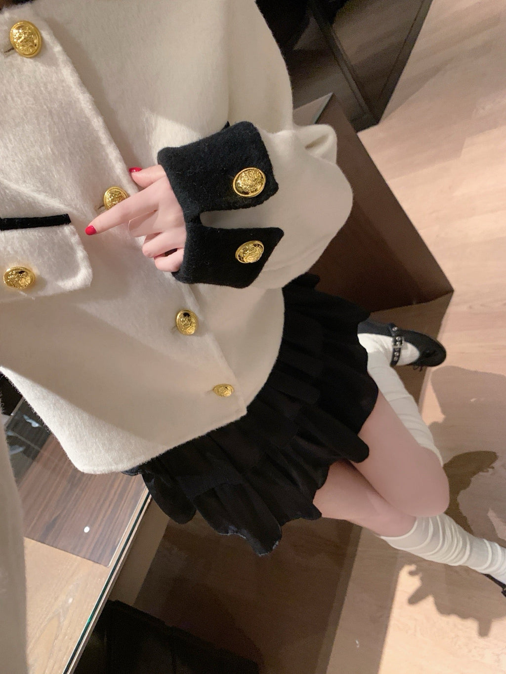 Chanel Custom Metal Button Double-Faced Cashmere Jacket