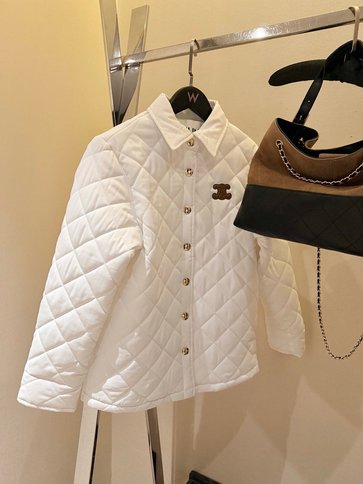 Celine Triomphe Custom Metal Button Puffer Jacket