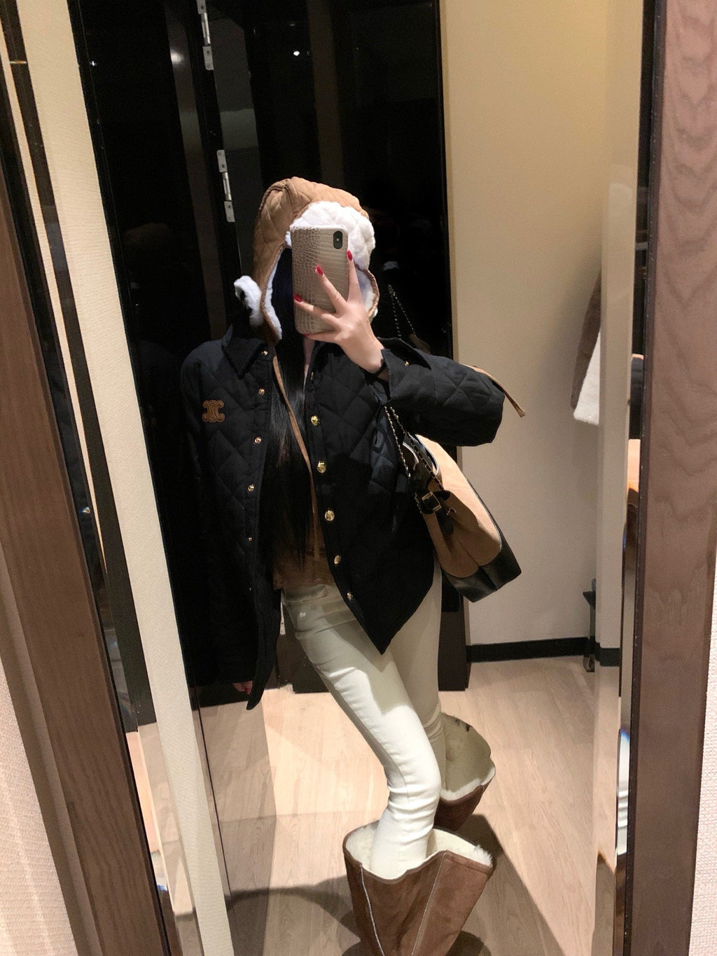 Celine Triomphe Custom Metal Button Puffer Jacket