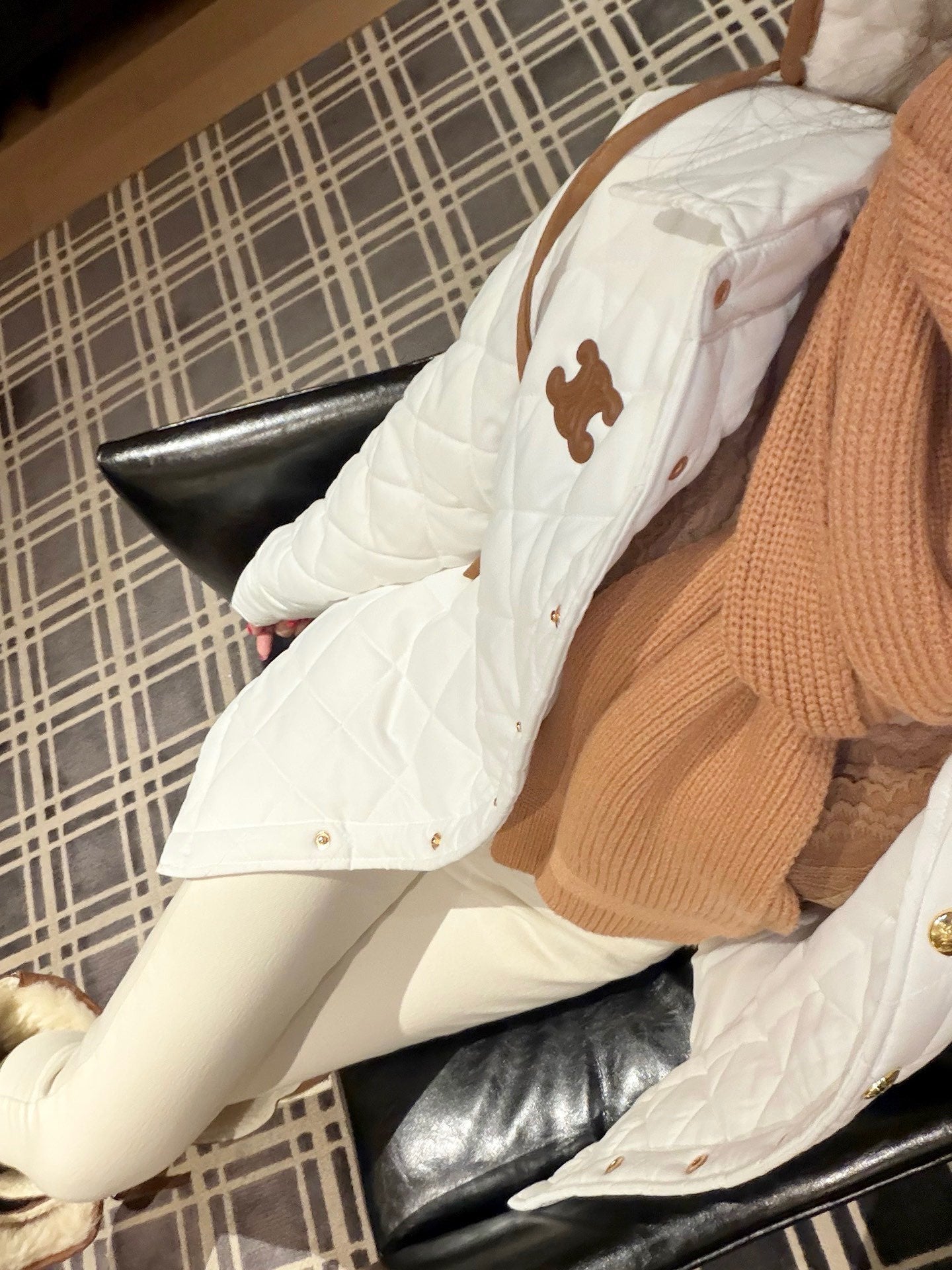 Celine Triomphe Custom Metal Button Puffer Jacket