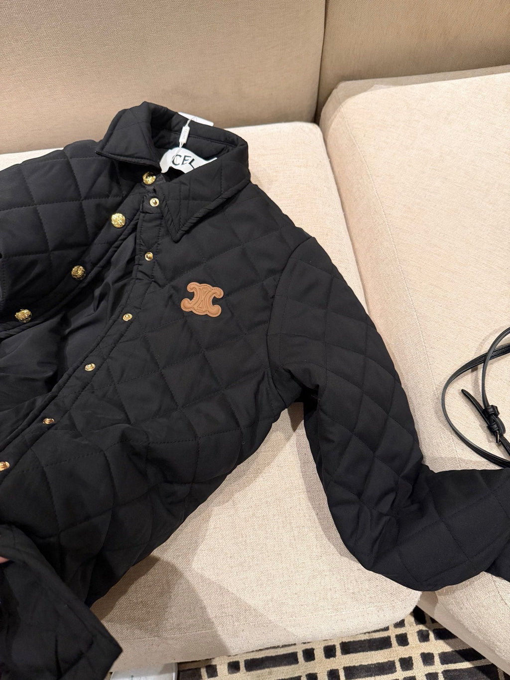 Celine Triomphe Custom Metal Button Puffer Jacket
