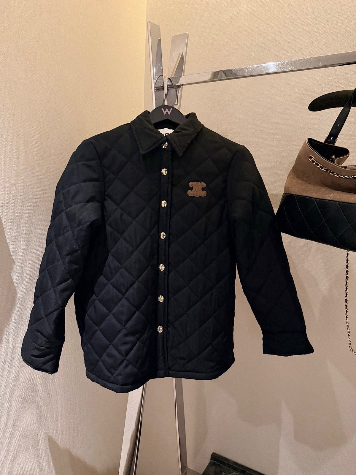 Celine Triomphe Custom Metal Button Puffer Jacket