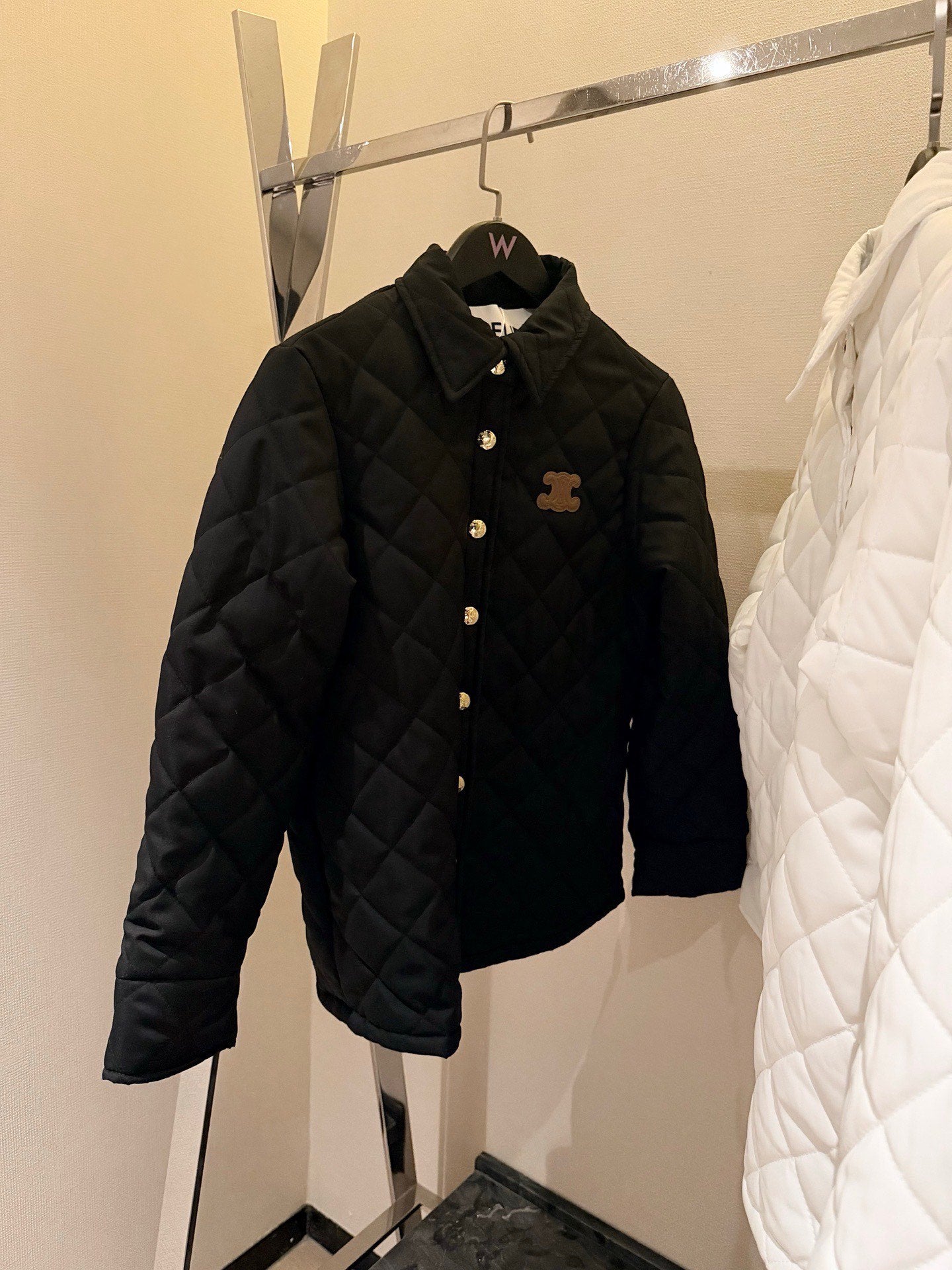 Celine Triomphe Custom Metal Button Puffer Jacket