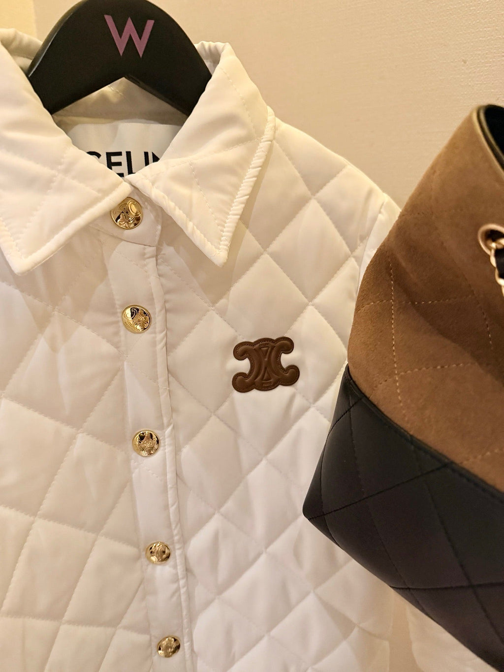 Celine Triomphe Custom Metal Button Puffer Jacket