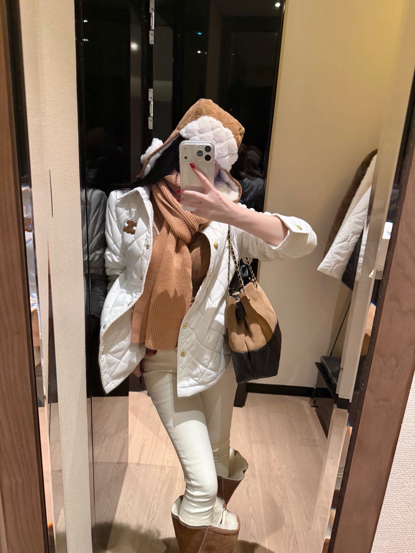 Celine Triomphe Custom Metal Button Puffer Jacket