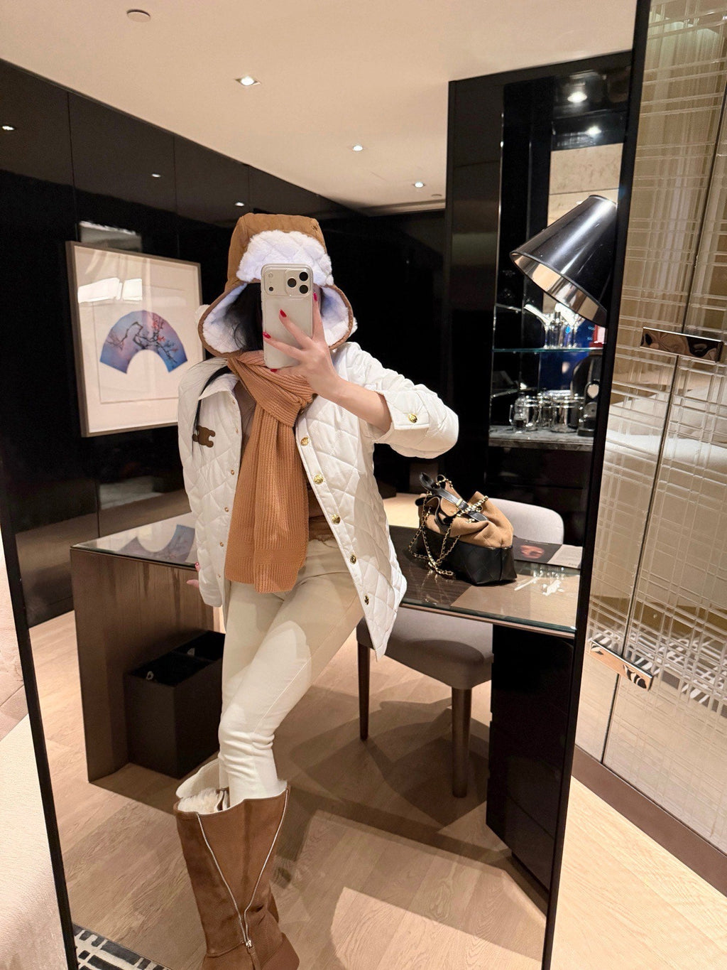 Celine Triomphe Custom Metal Button Puffer Jacket