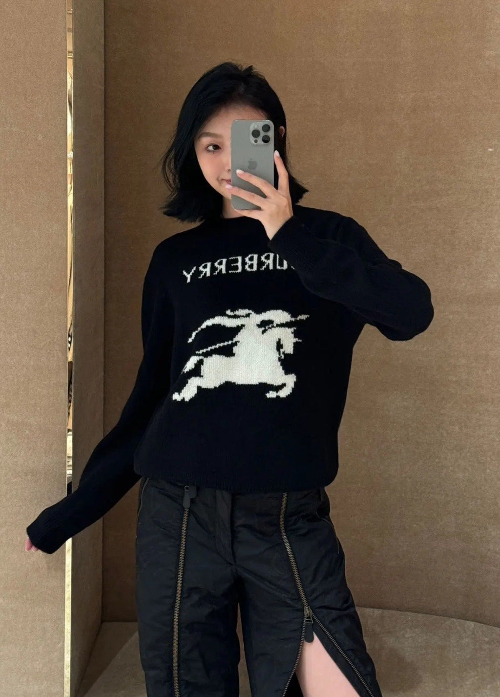 Burberry Equestrian Knight Jacquard Crewneck Sweater