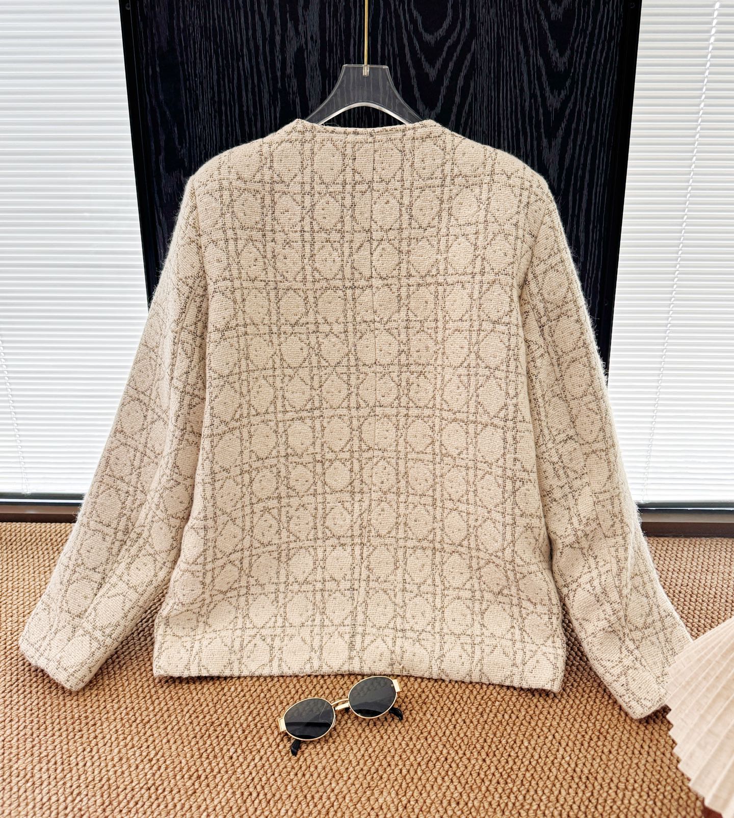 Dior Wealthy Heiress Diamond Quilted Tweed Down Jacket