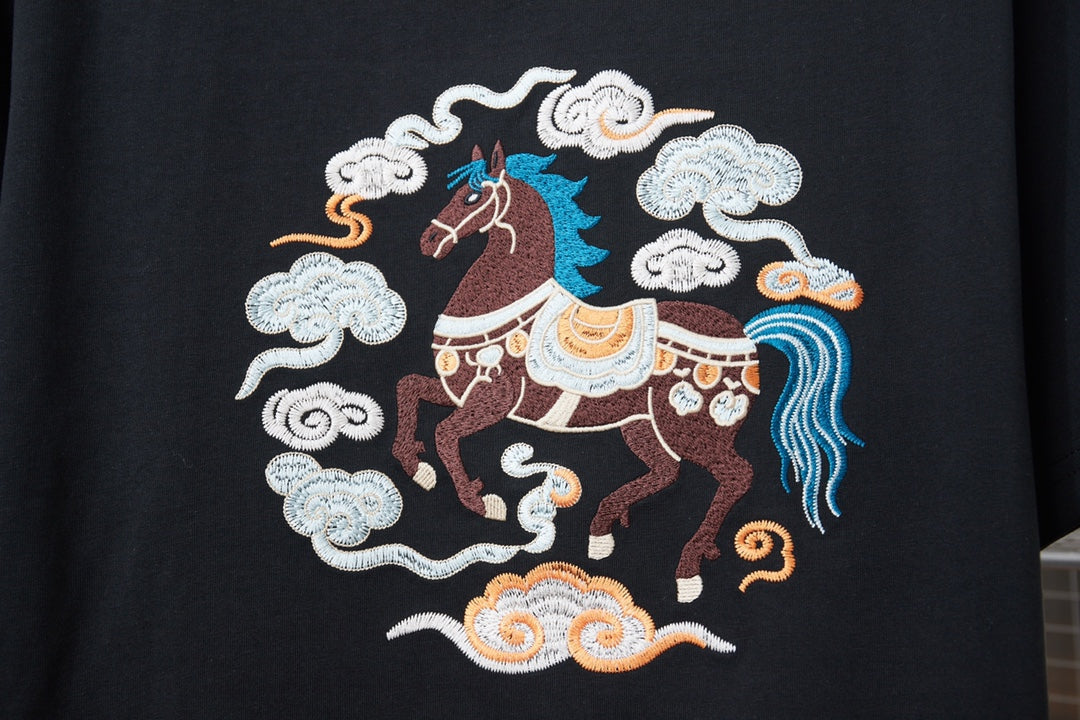 Dior Cloud Warhorse Logo Embroidered T-Shirt – Early Spring Year of the Horse Limited Edition – 26SS