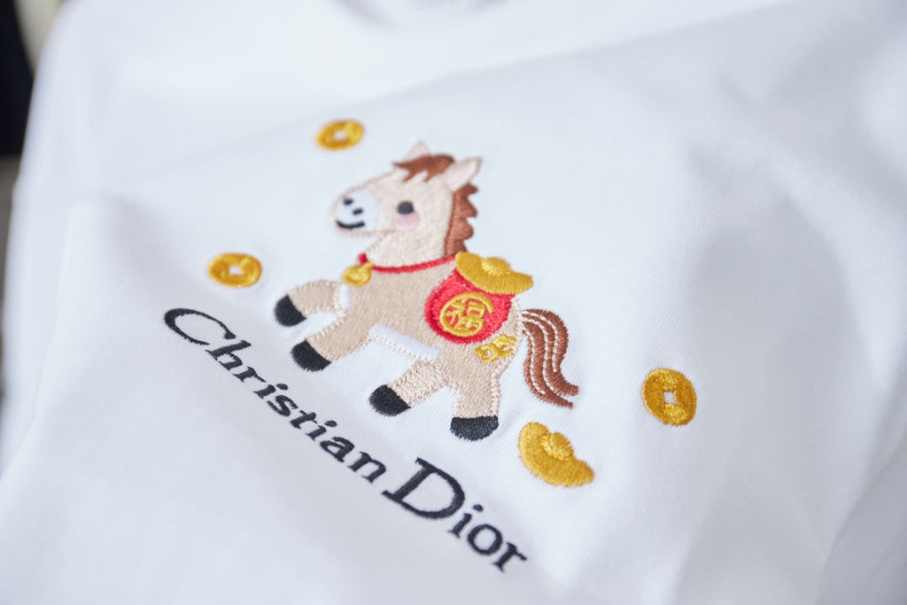 Dior Year of the Horse Pony Logo Embroidered T-Shirt – 26SS Early Spring Collection