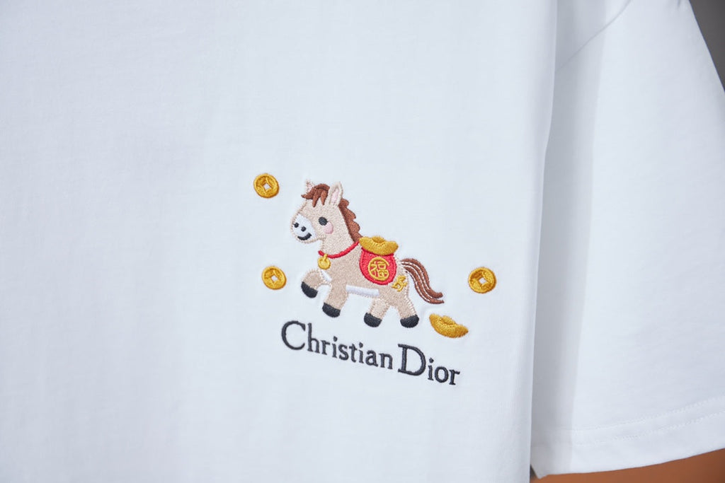 Dior Year of the Horse Pony Logo Embroidered T-Shirt – 26SS Early Spring Collection