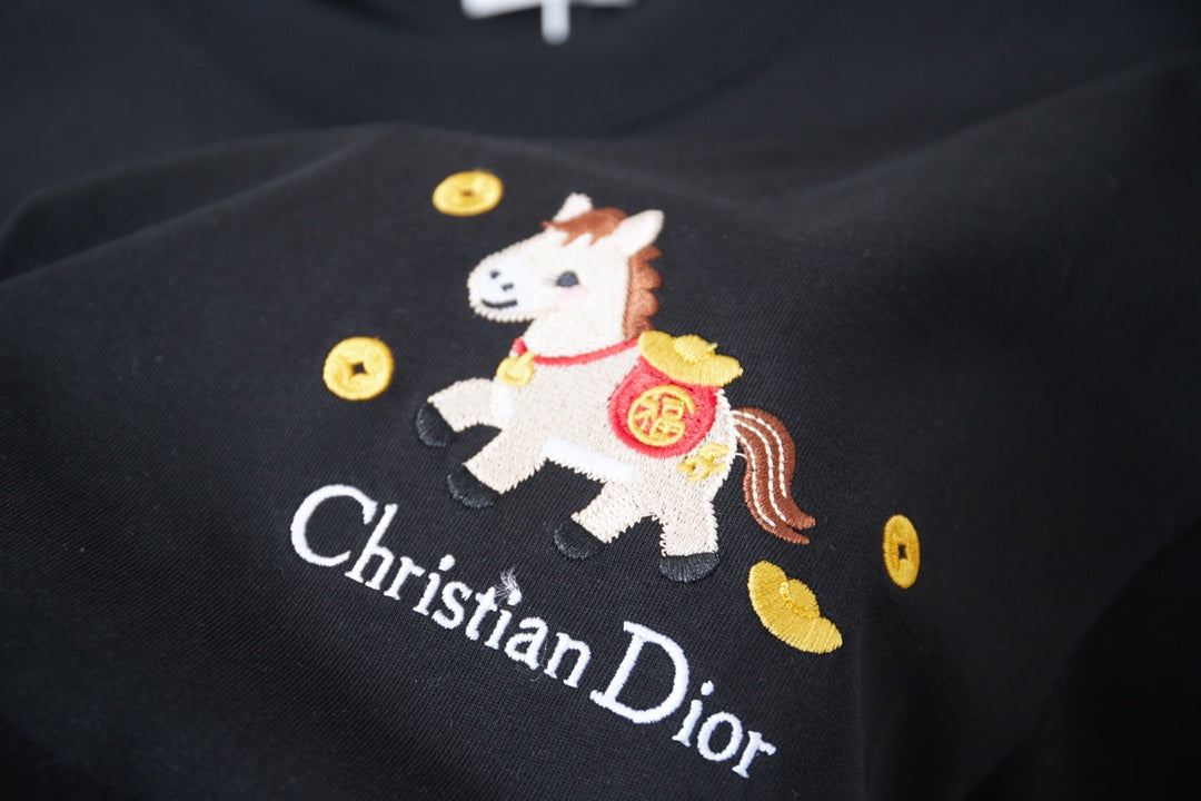 Dior Year of the Horse Pony Logo Embroidered T-Shirt – 26SS Early Spring Collection