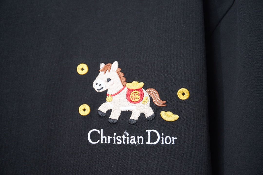 Dior Year of the Horse Pony Logo Embroidered T-Shirt – 26SS Early Spring Collection