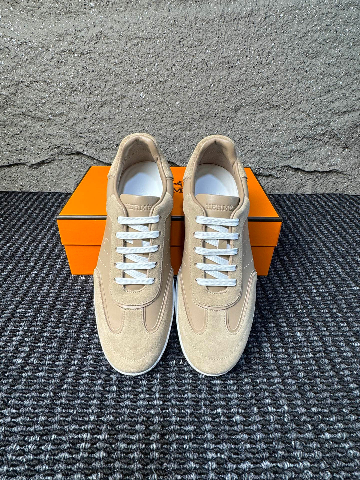 Hermès Laser-Punched H Nappa Calfskin Sneakers