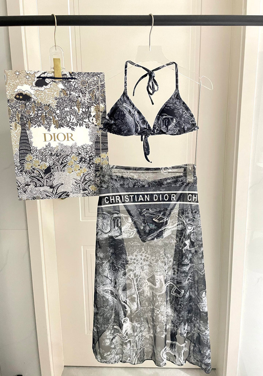 Dior New Collection Animal Print Three-Piece Swimwear Set