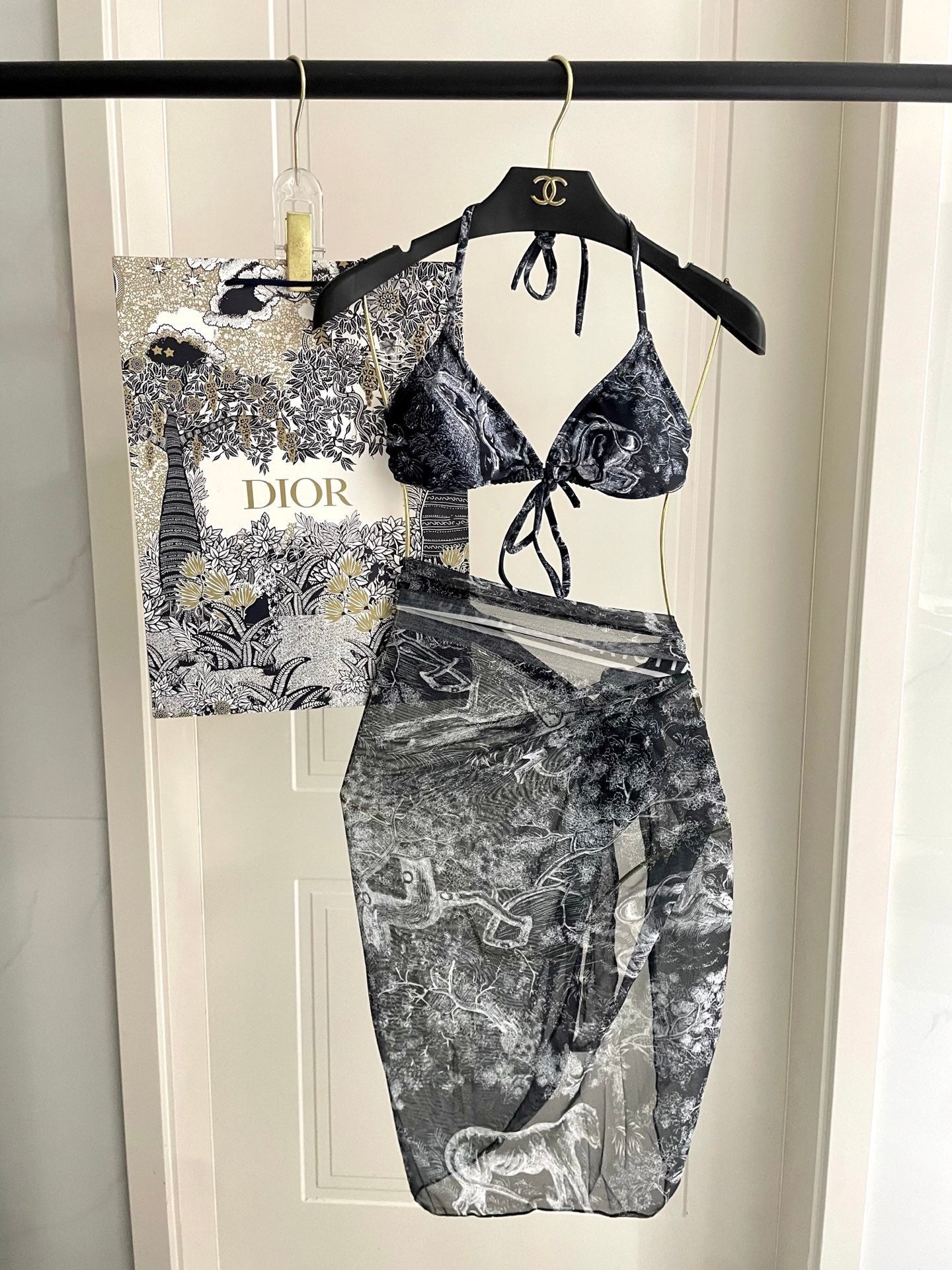 Dior New Collection Animal Print Three-Piece Swimwear Set