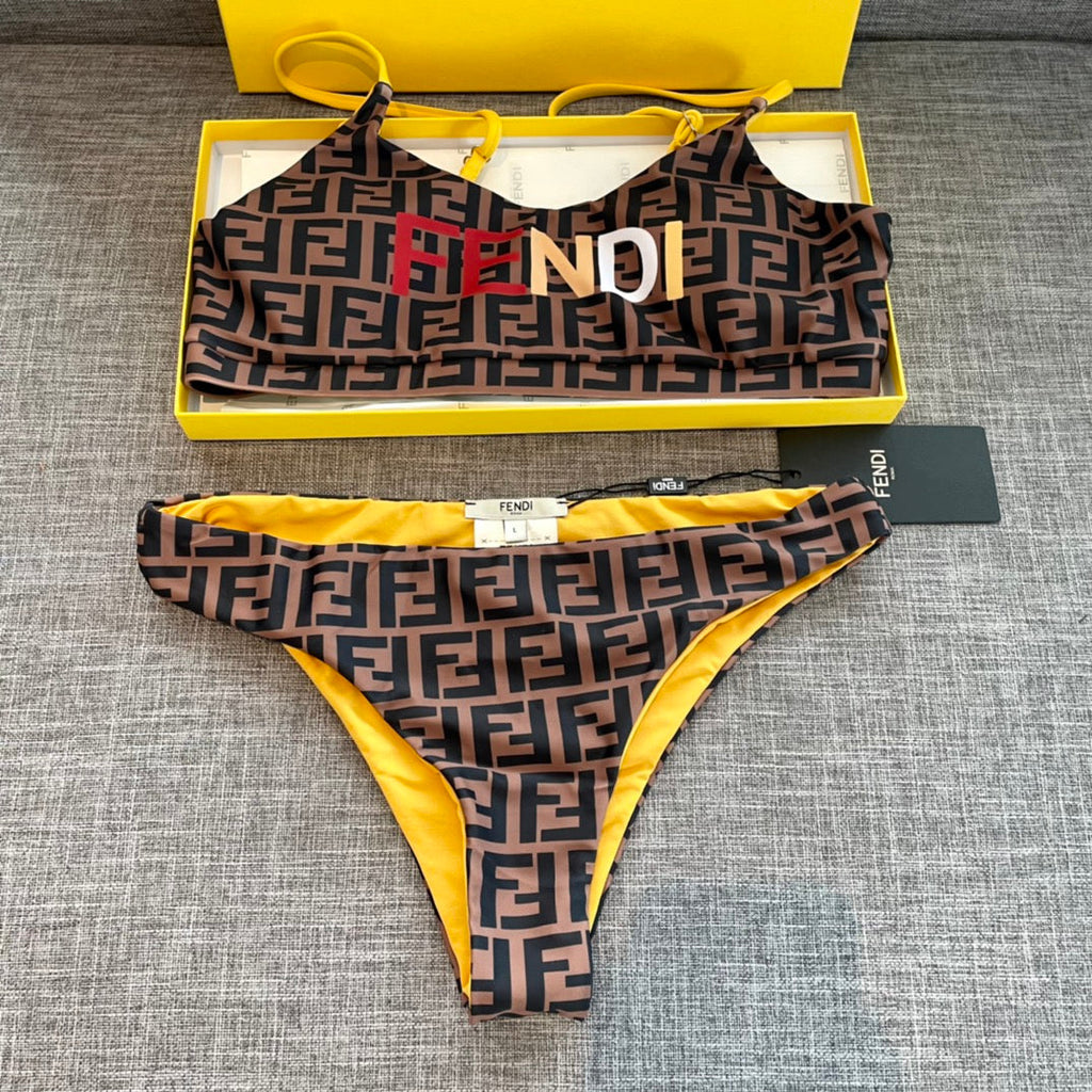 Fendi Versatile One-Piece Bikini Swimsuit