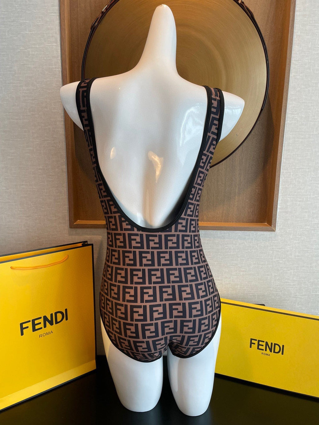 Fendi Versatile Backless One-Piece Swimsuit