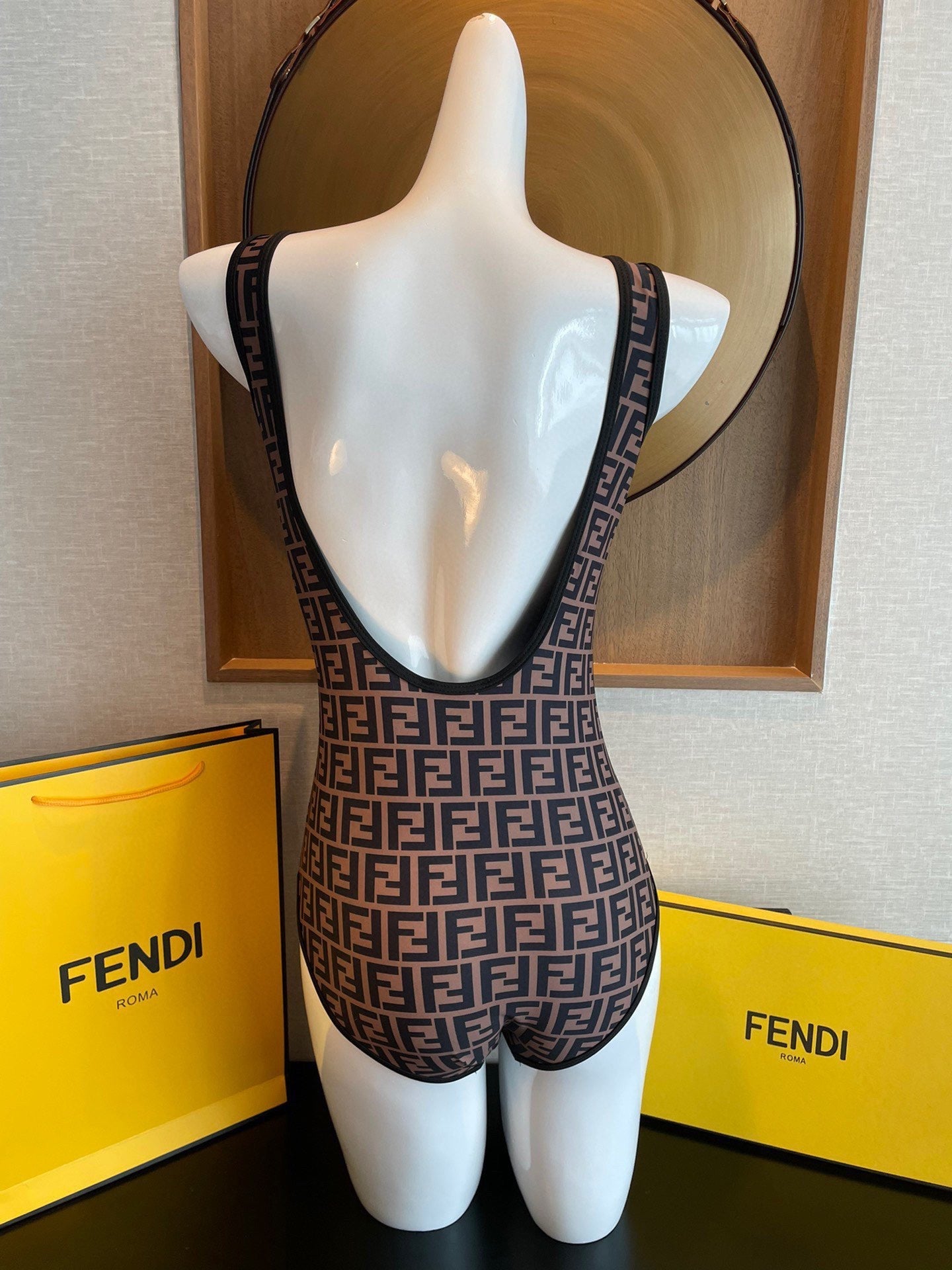 Fendi Versatile Backless One-Piece Swimsuit