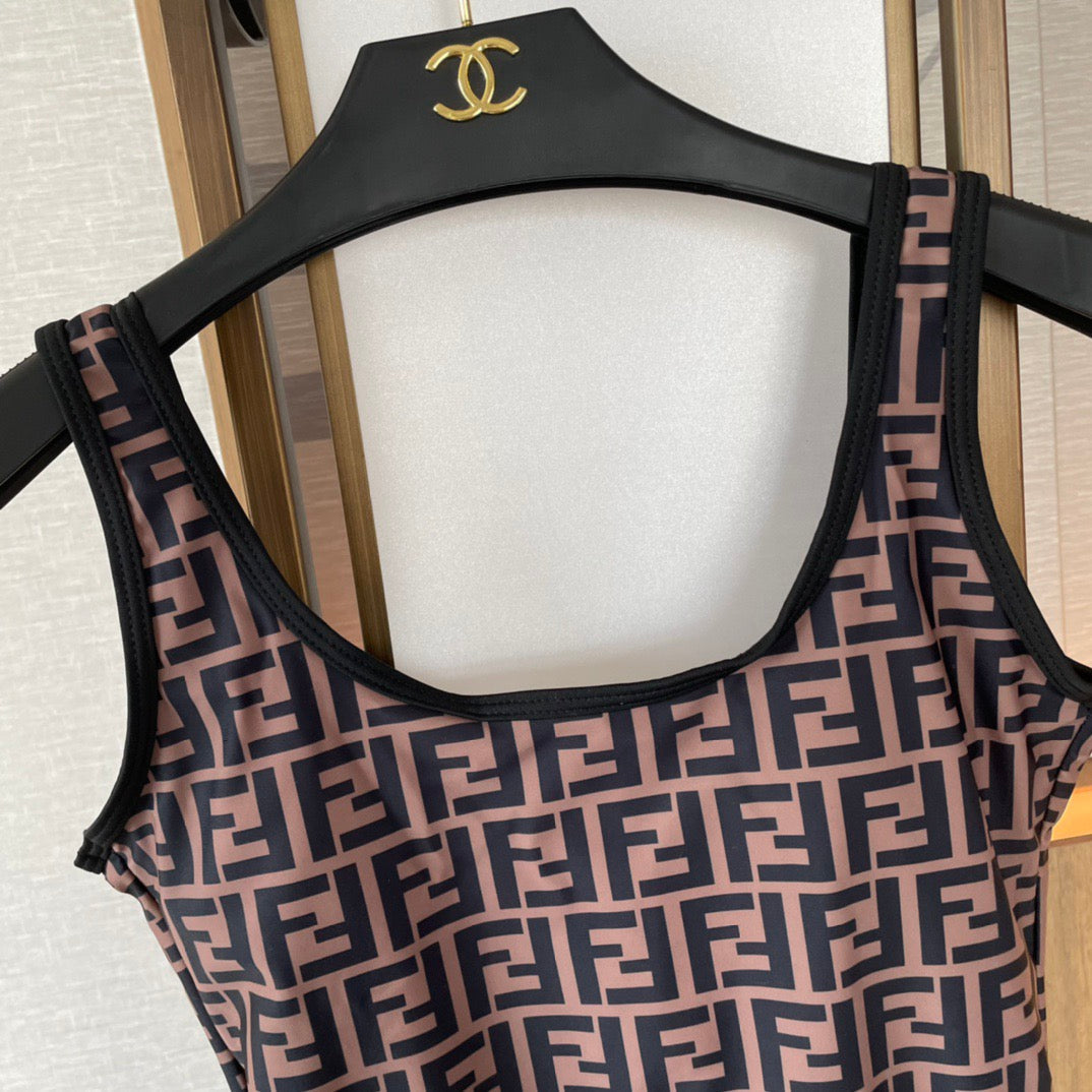 Fendi Versatile Backless One-Piece Swimsuit
