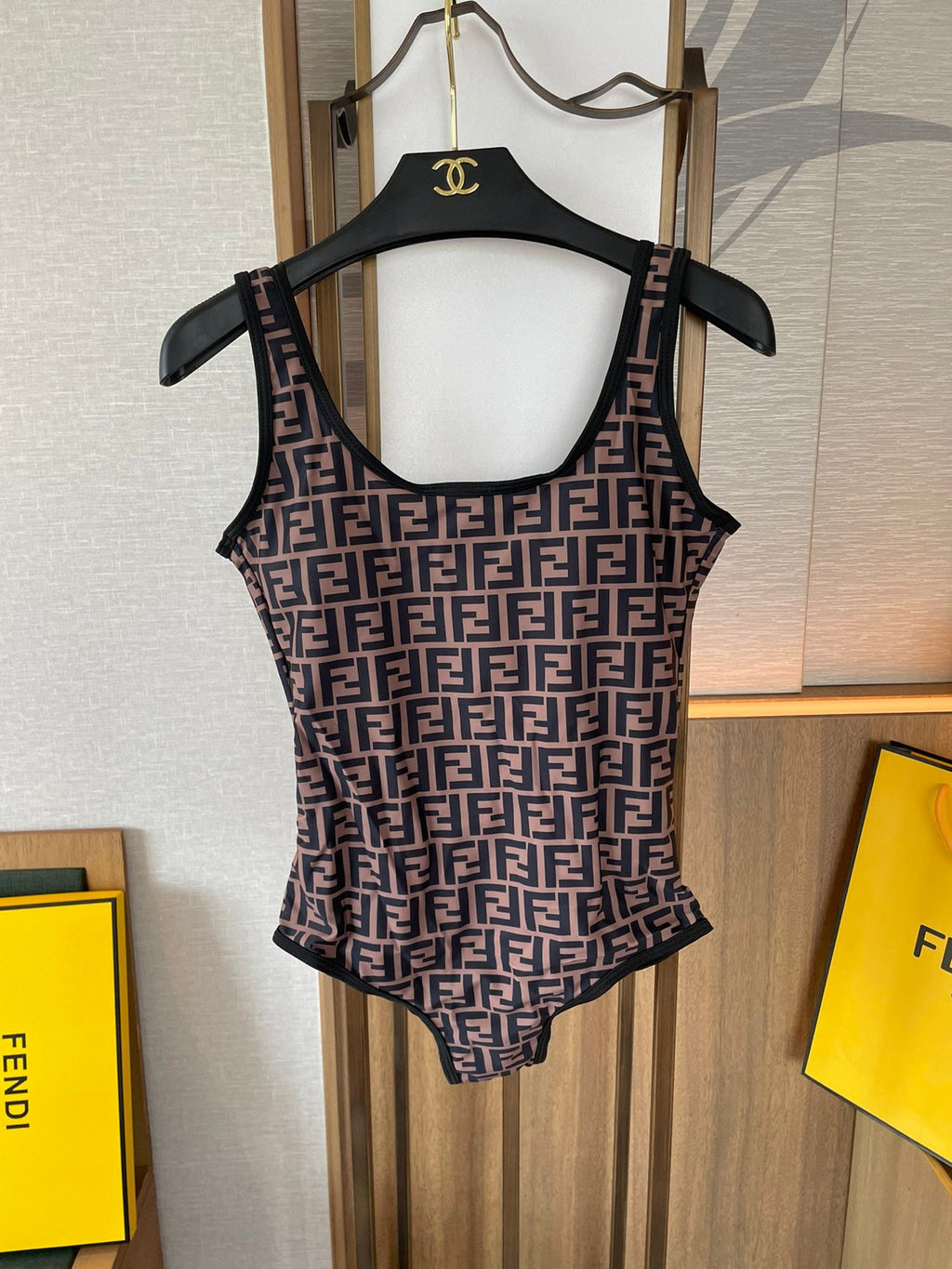 Fendi Versatile Backless One-Piece Swimsuit