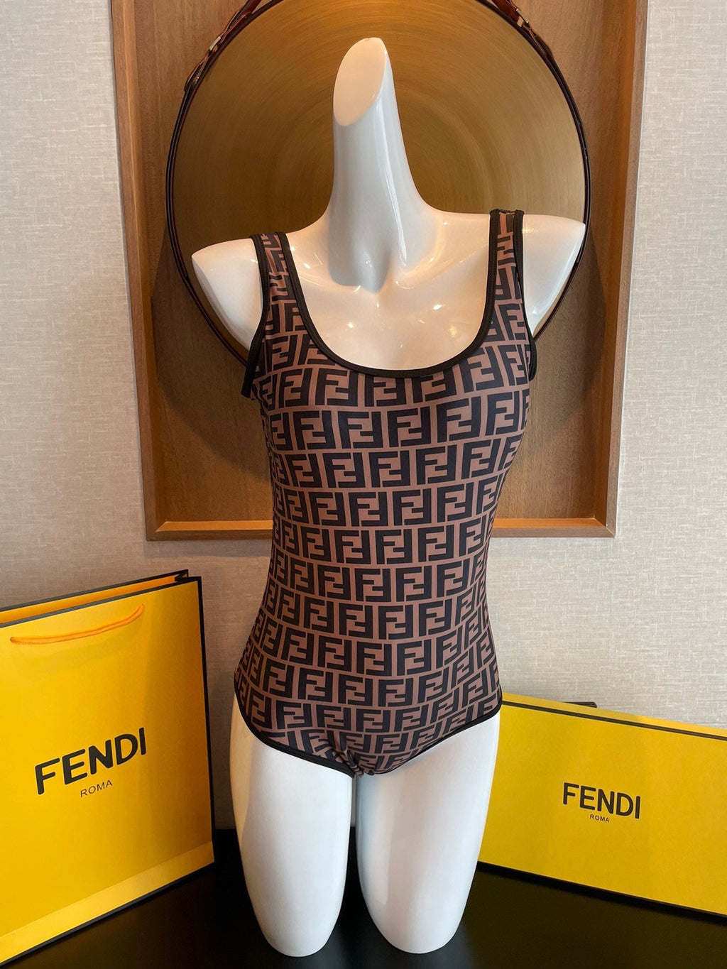Fendi Versatile Backless One-Piece Swimsuit