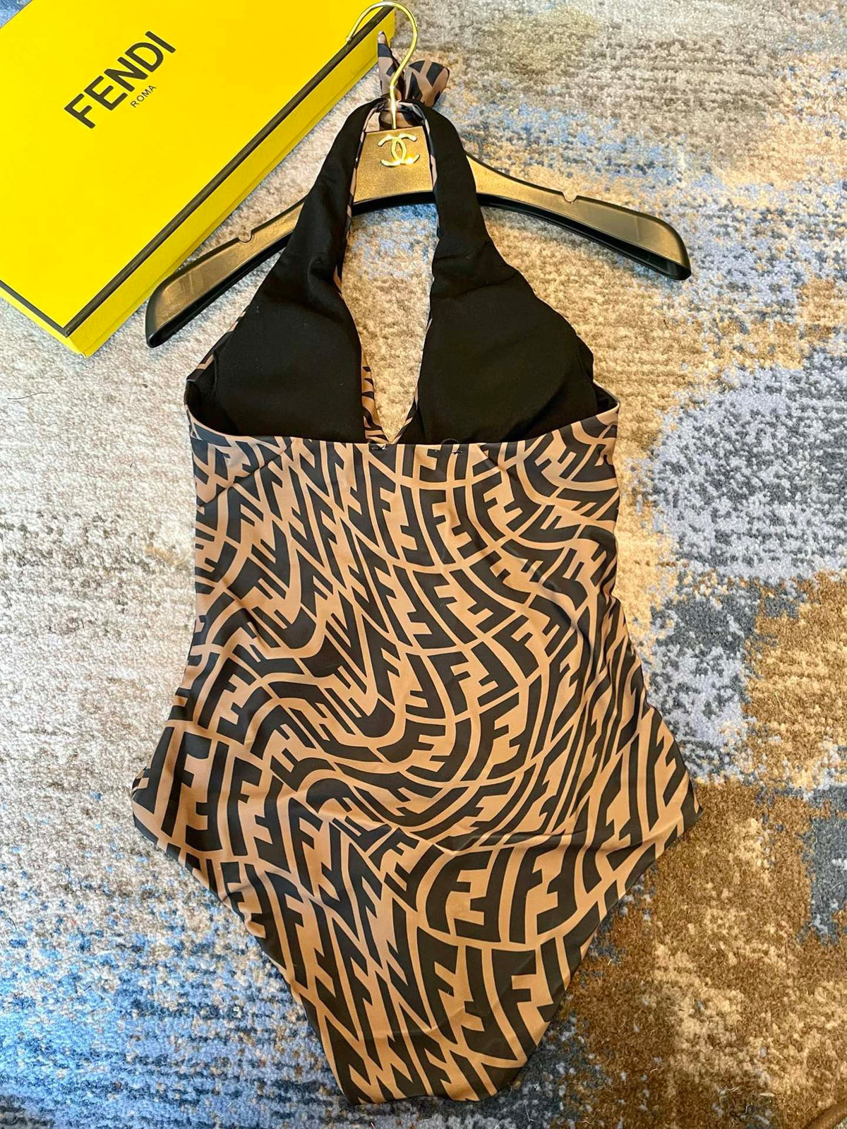 Fendi Versatile Backless One-Piece Swimsuit