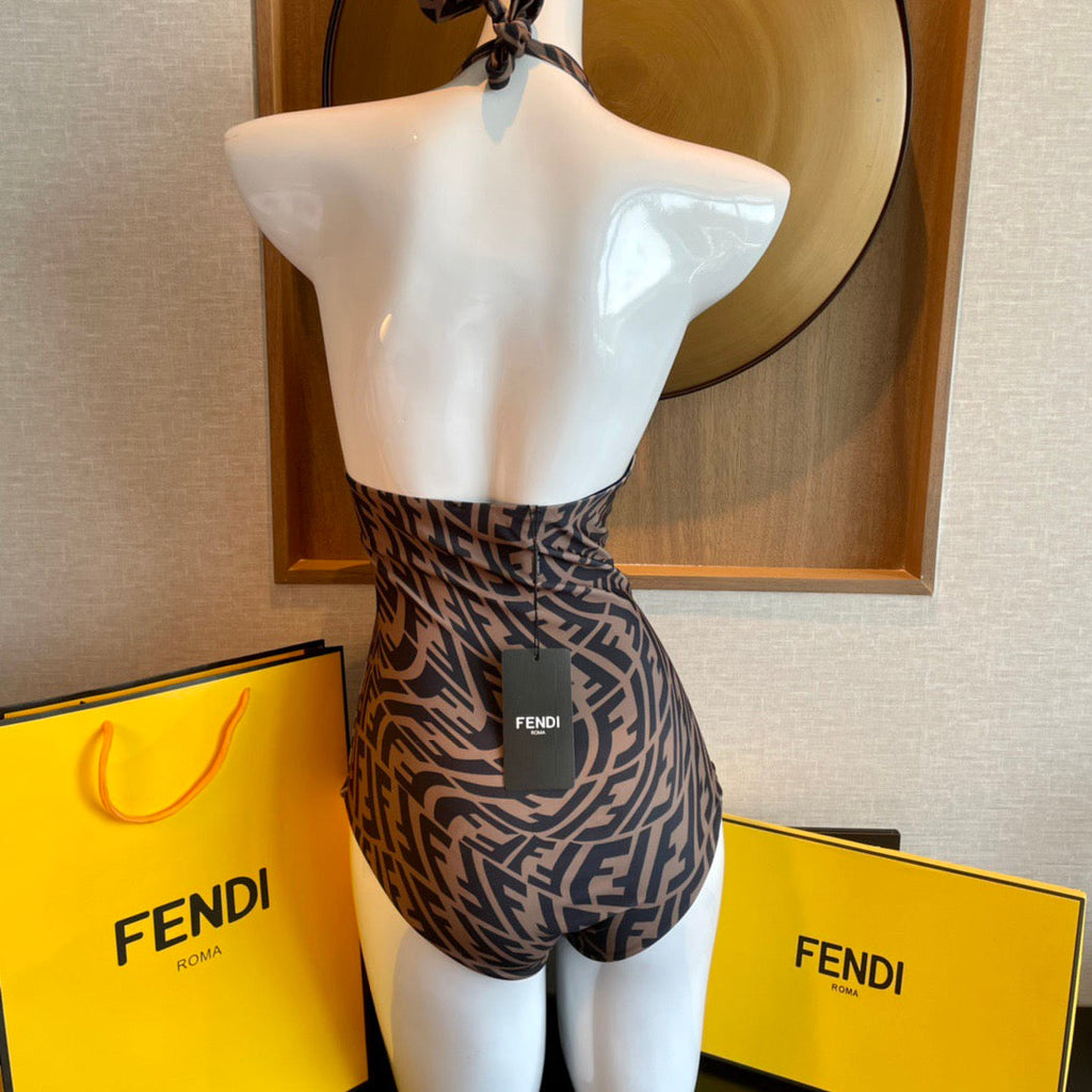 Fendi Versatile Backless One-Piece Swimsuit