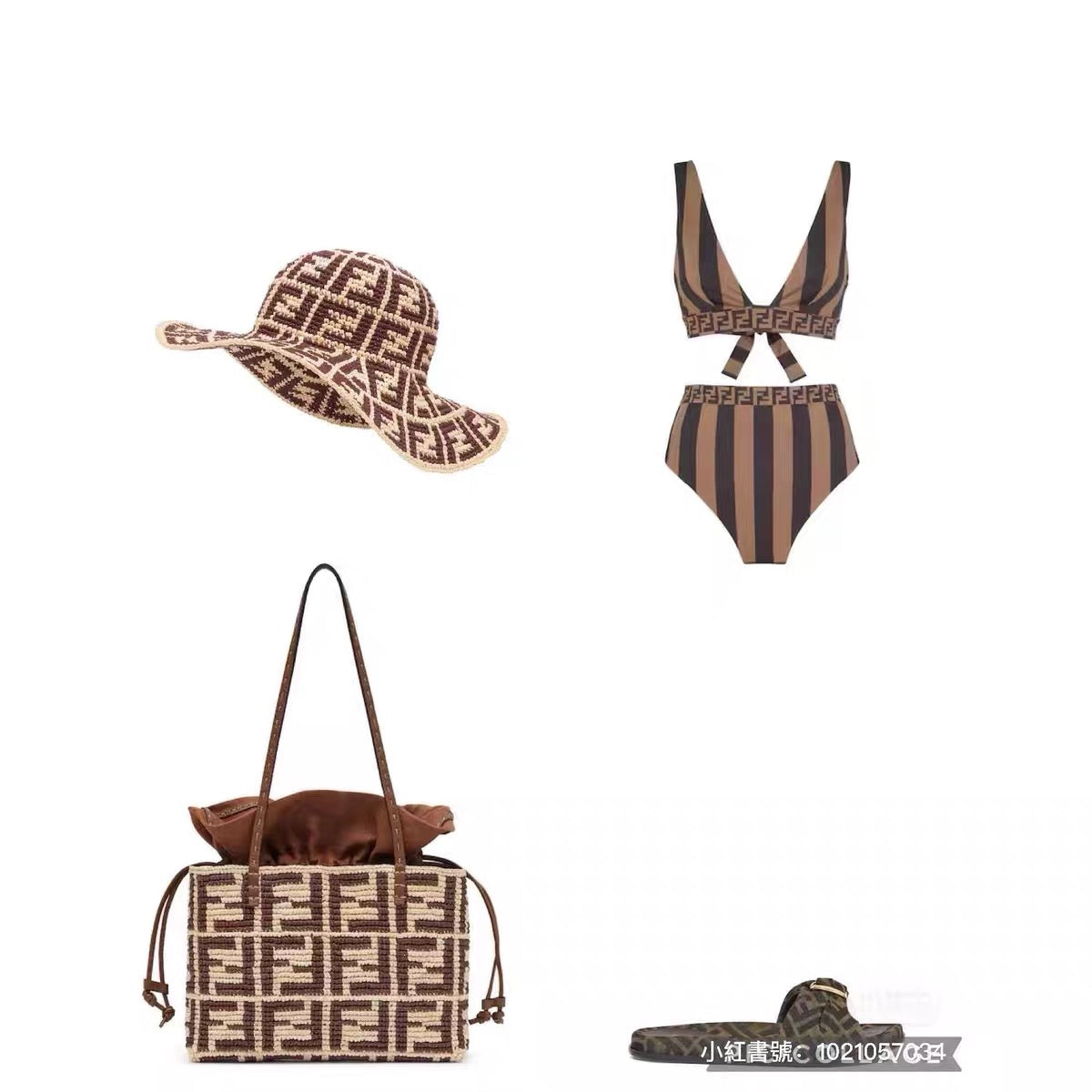 Fendi Versatile One-Piece Bikini Swimsuit