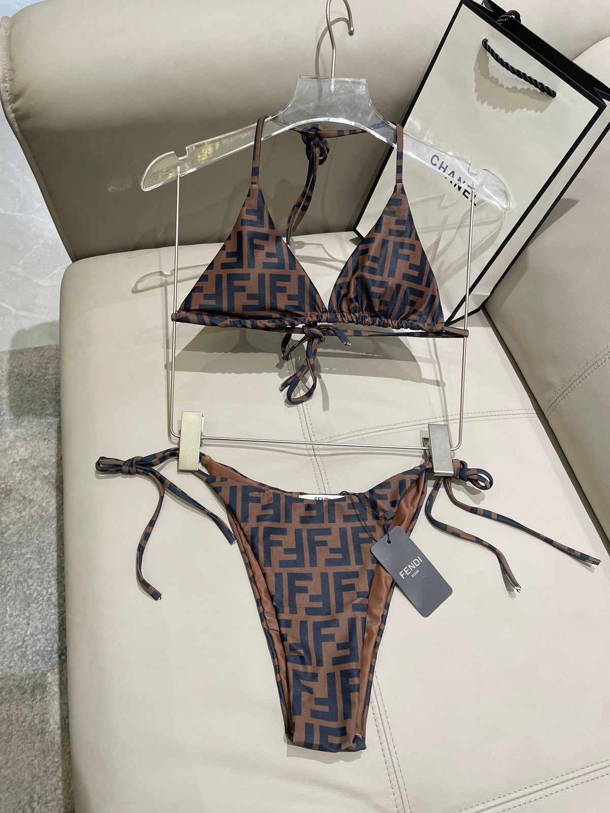 Fendi Versatile One-Piece Bikini Swimsuit