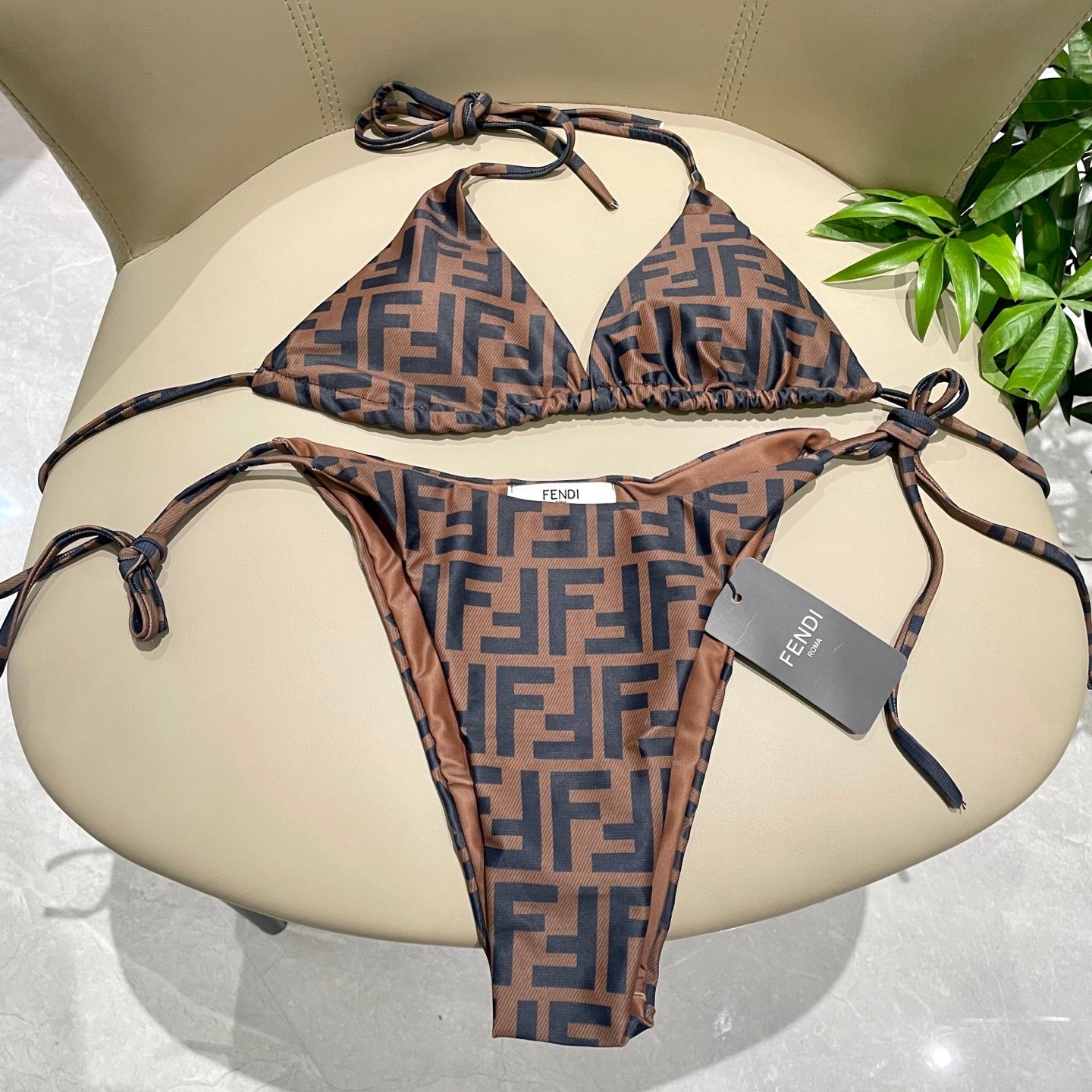Fendi Versatile One-Piece Bikini Swimsuit