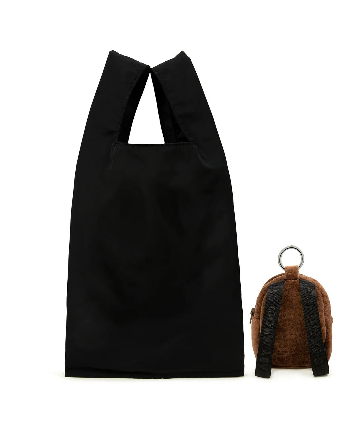 BABY MILO KEYCHAIN ECO RECYCLE TOTE BAG CRAYON STYLE GRAPHIC BLACK