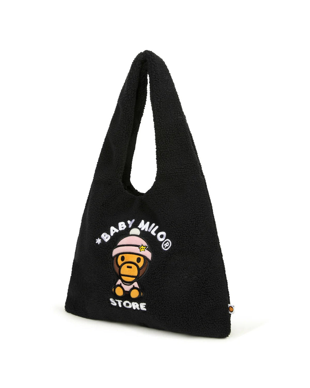 BABY MILO SHERPA FUR LARGE TOTE BAG BLACK
