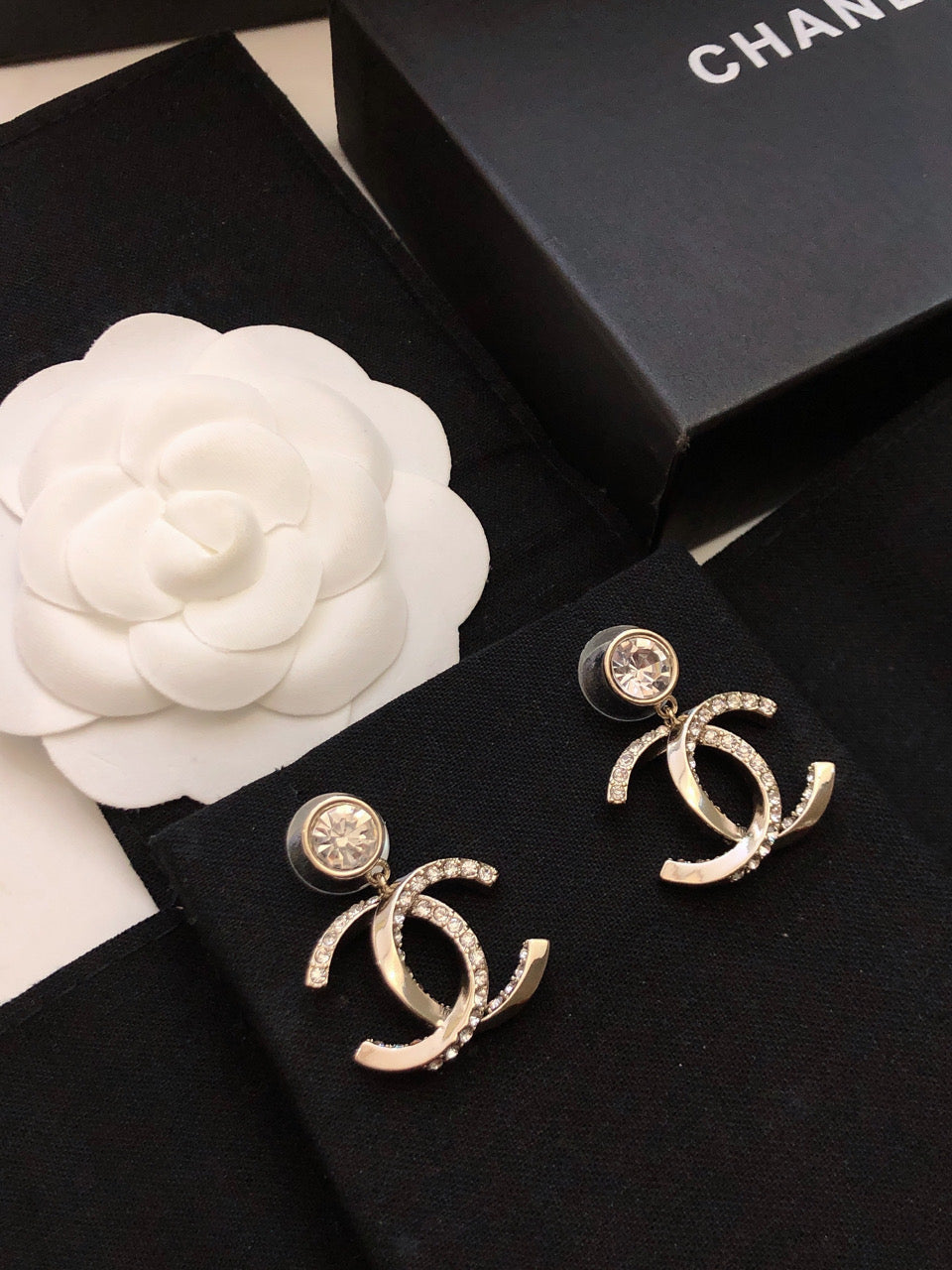 Chanel Twisted CC Diamond Earrings