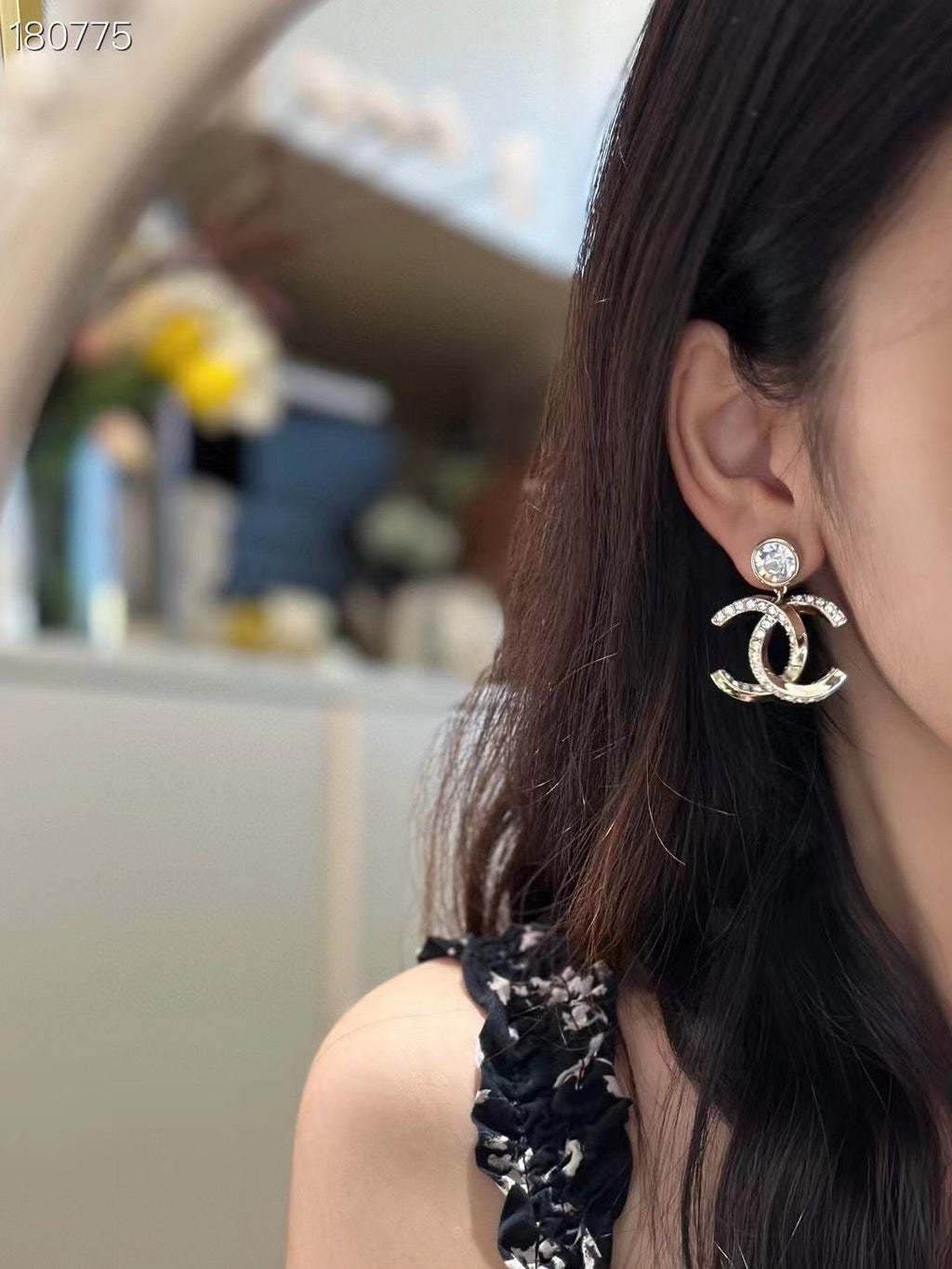 Chanel Twisted CC Diamond Earrings