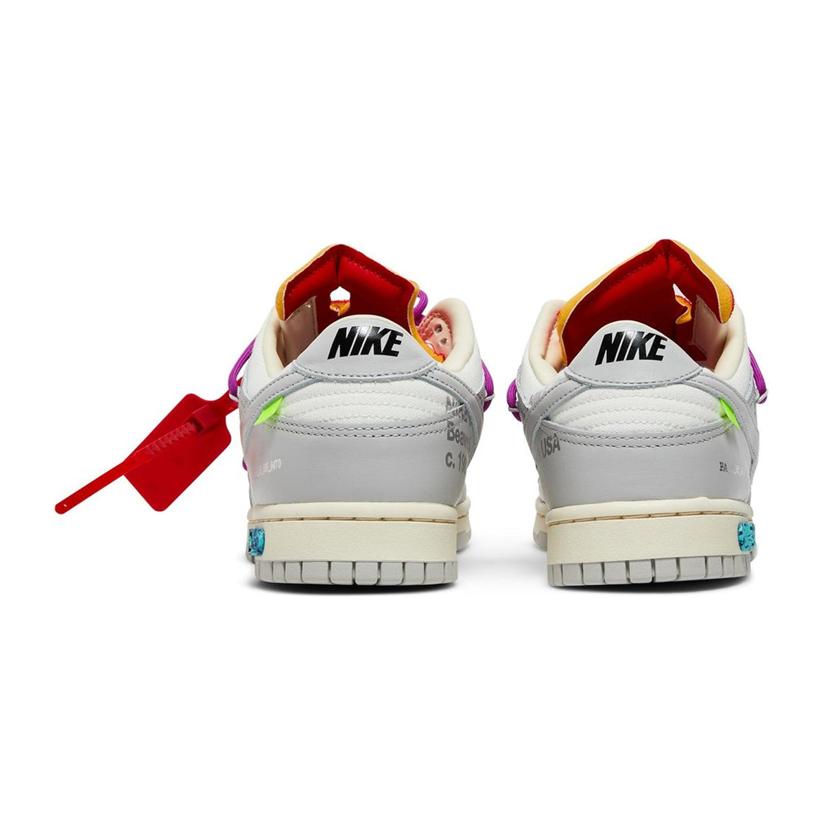 Nike x Off-White Dunk Low Lot 45 Sneakers - Grey