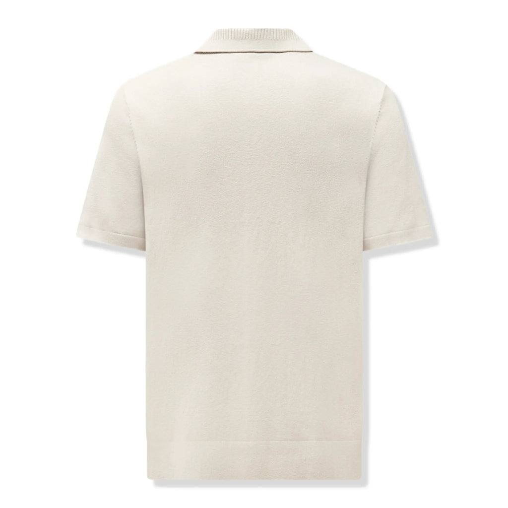 Peckham Rye Ocean Textured Knit Peyote Polo Shirt