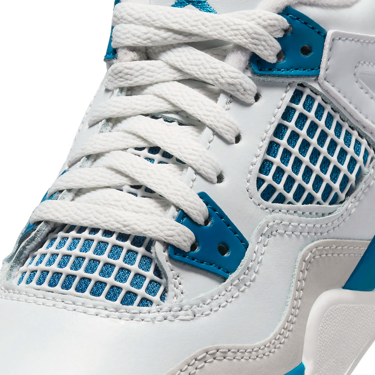 Air Jordan 4 Retro Military Blue (PS) Sneakers - White