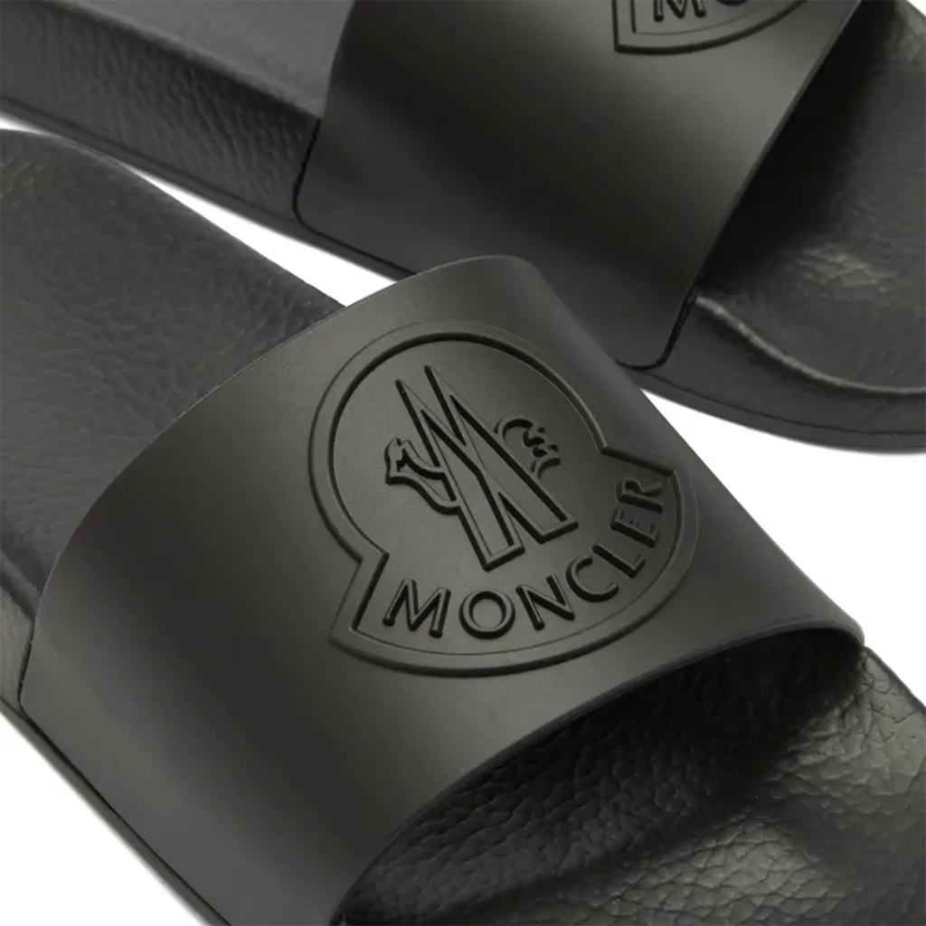 Moncler Basile Logo Black Sliders Sandals