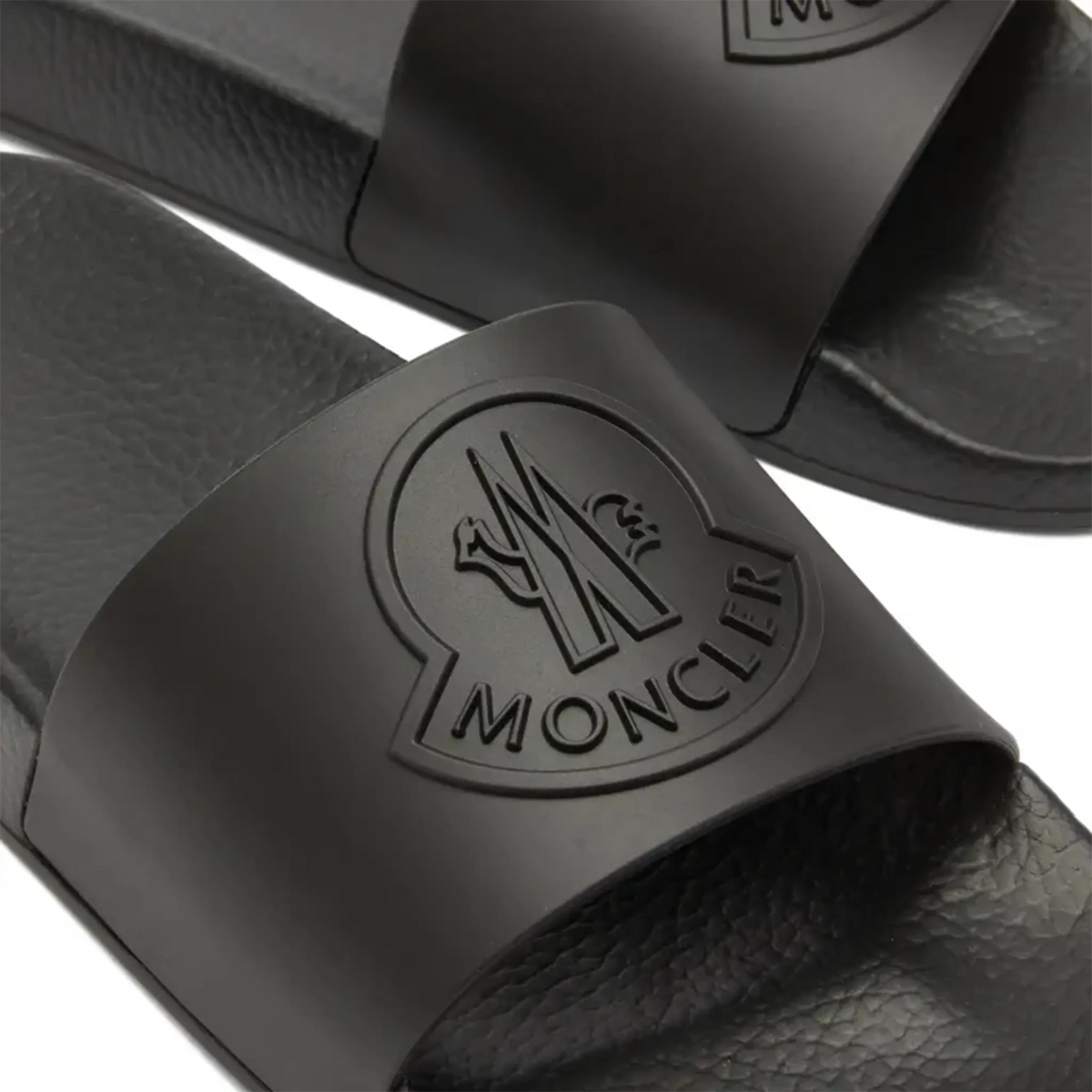 Moncler Basile Logo Black Sliders Sandals