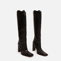 Toral x Guizio Black Leather Knee High Boot