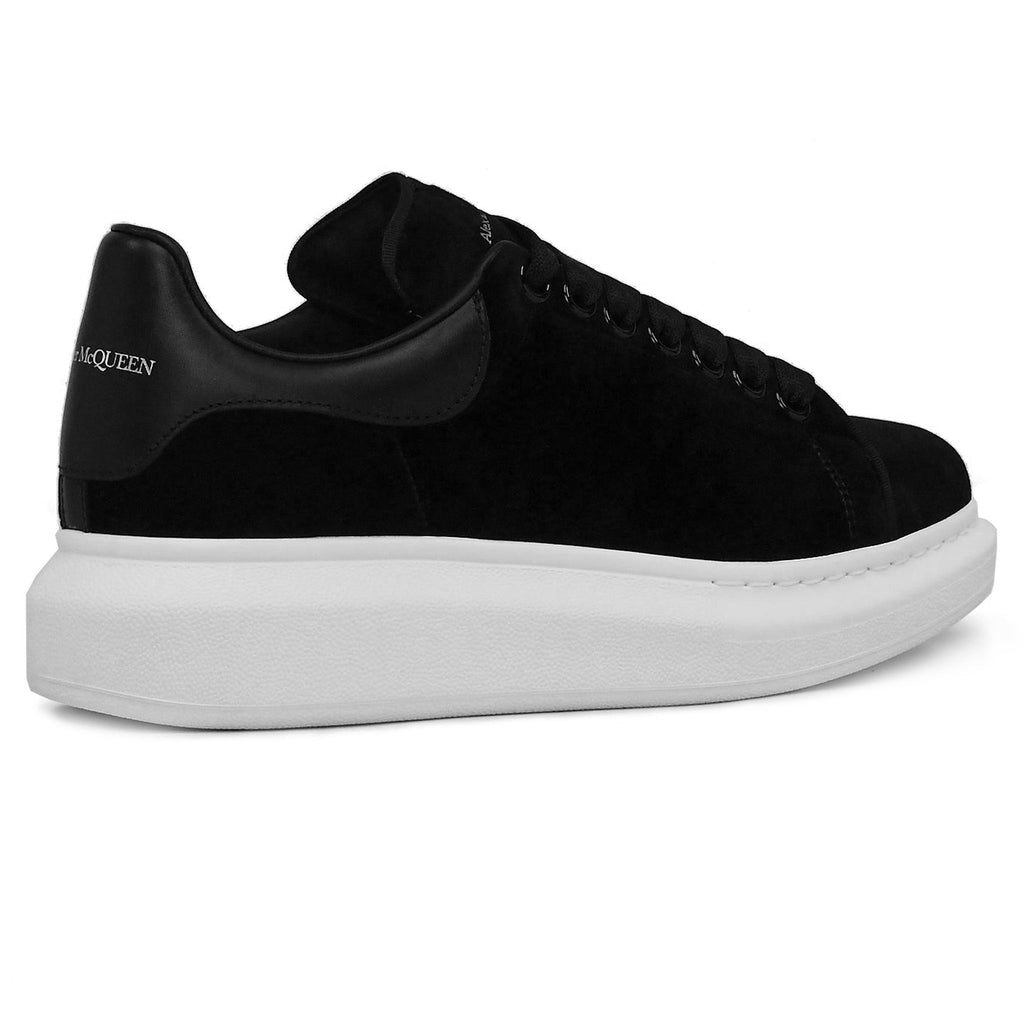 Alexander Mcqueen Raised Sole Black Velvet Trainers - Women's