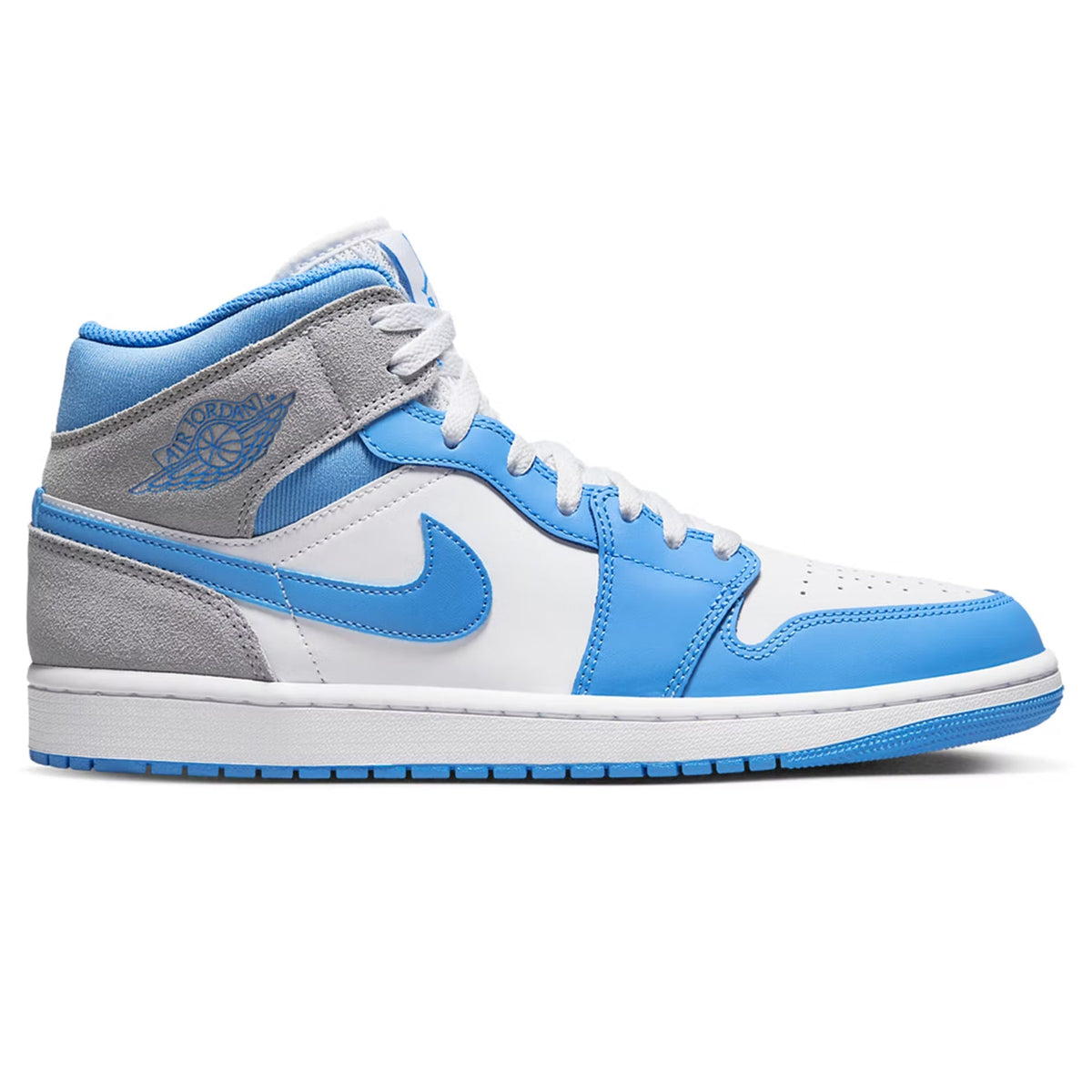Air Jordan 1 Mid University Blue Grey Sneakers