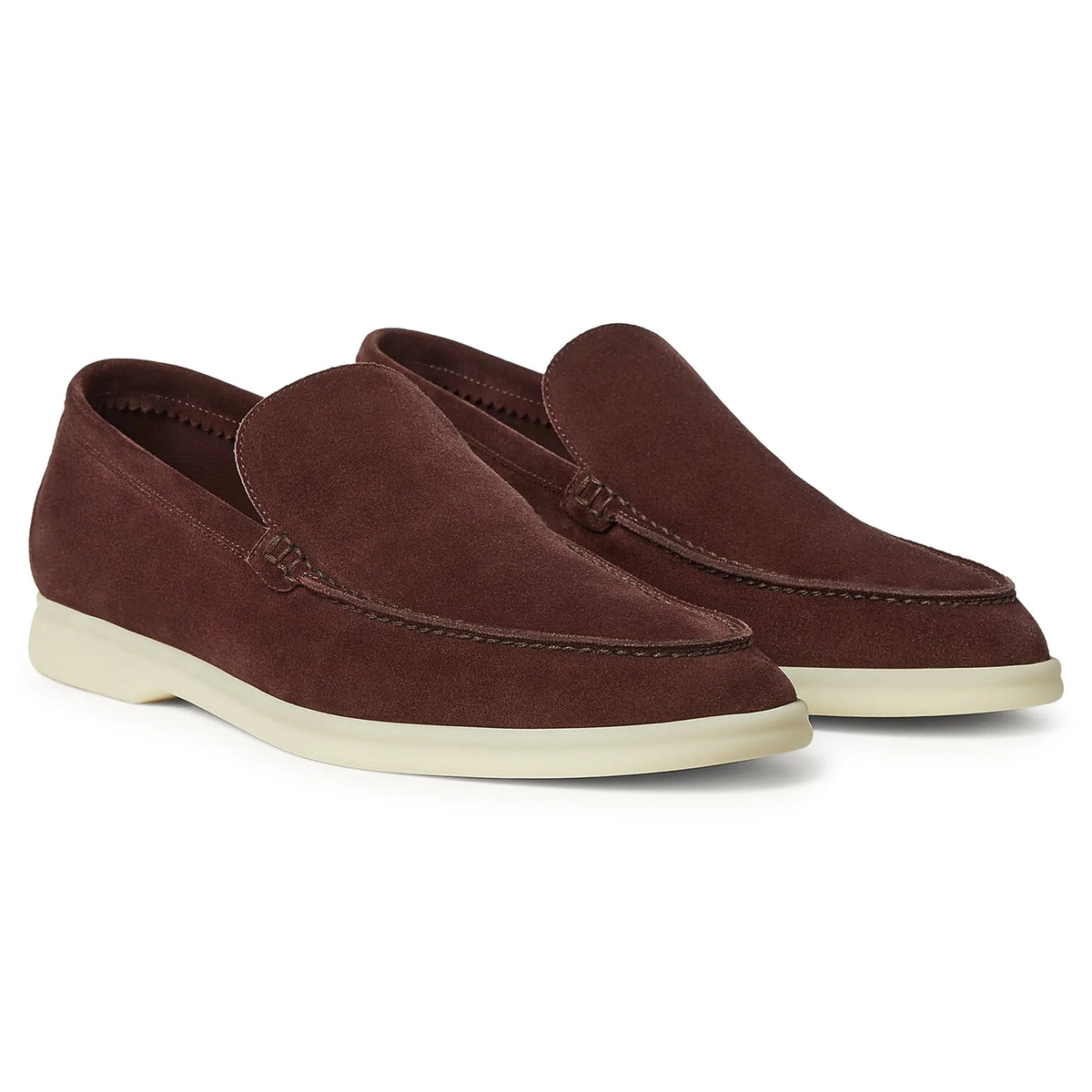 Loro Piana Summer Walk Suede Very Dark Maroon Loafers