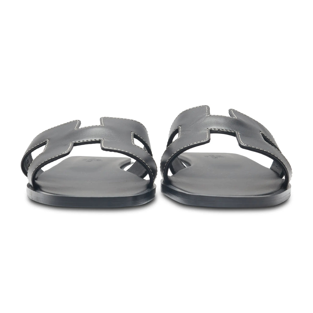 Hermes Paris Oran Black Sandal (Minor Dents)