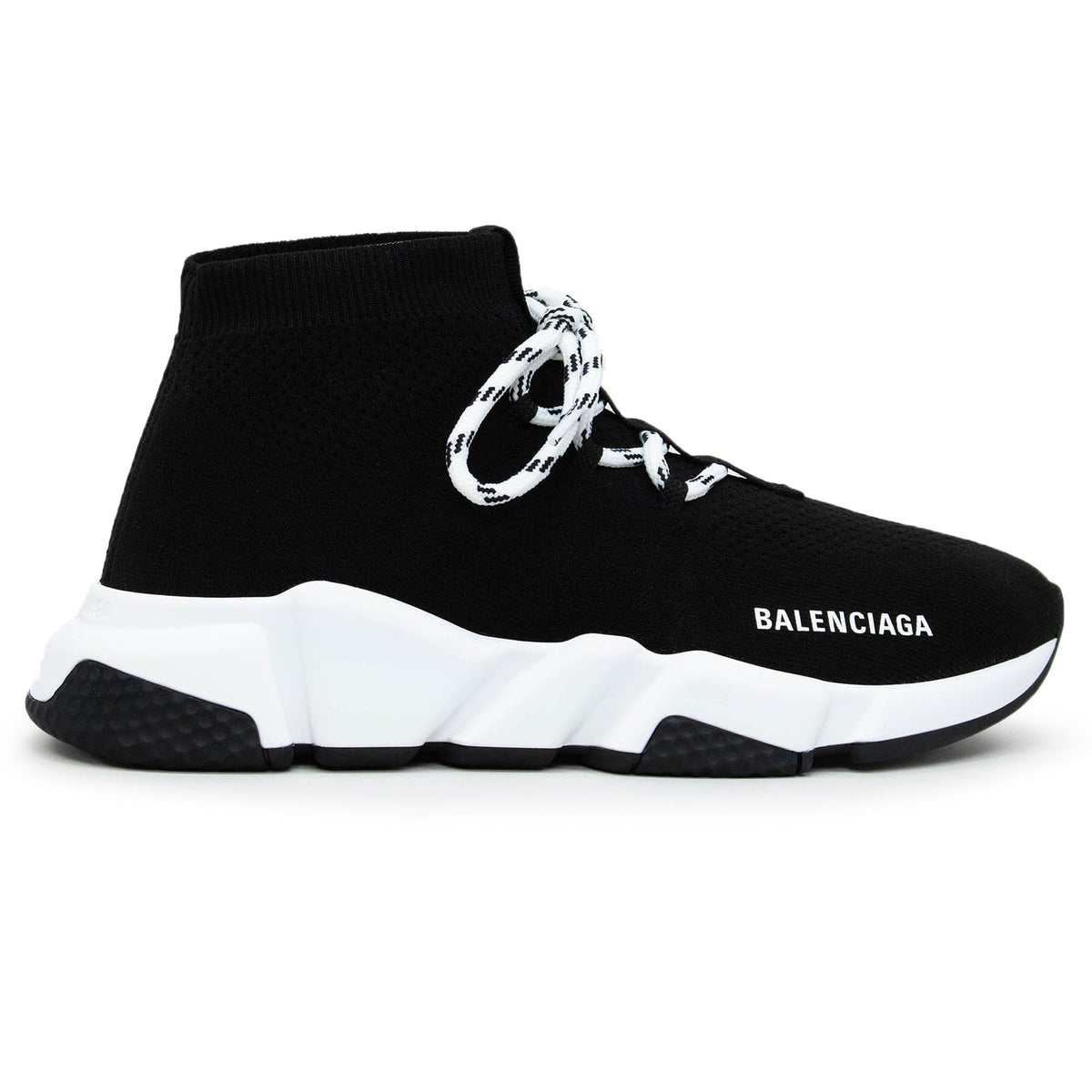 Balenciaga Speed Knit Lace Sock Black White - Women's Sneakers