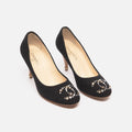 Chanel Black Rhinestone CC Pump