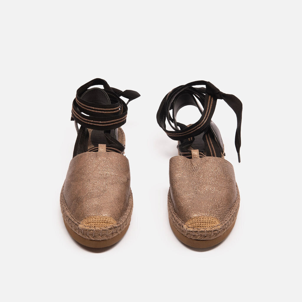 Brunello Cucinelli Brunello Brown Metallic Espadrilles
