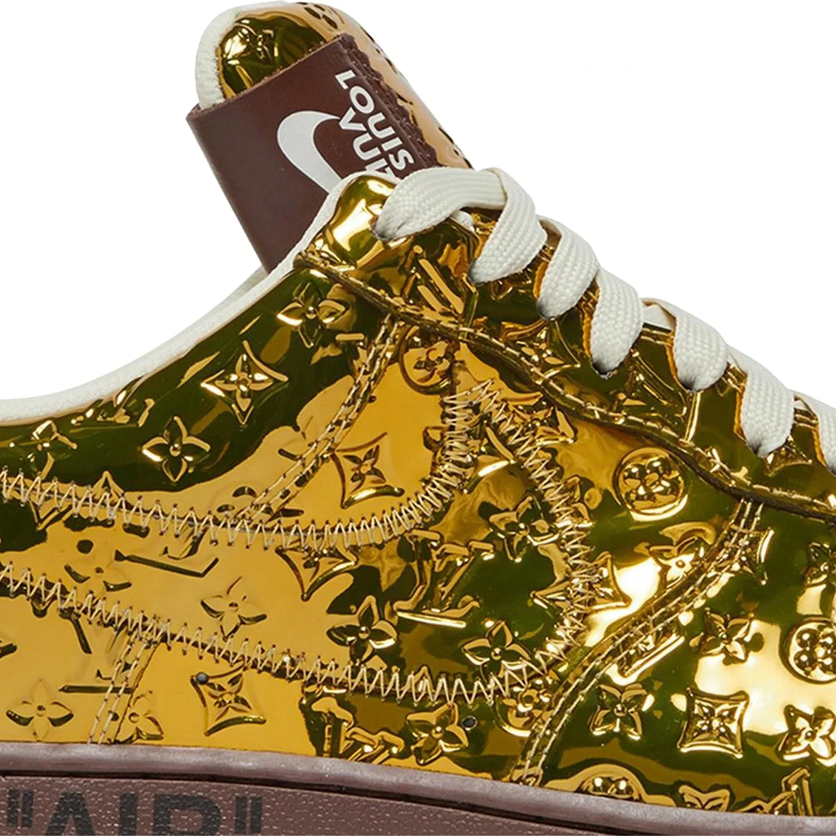Louis Vuitton x Nike Air Force 1 Low Metallic Gold Sneakers